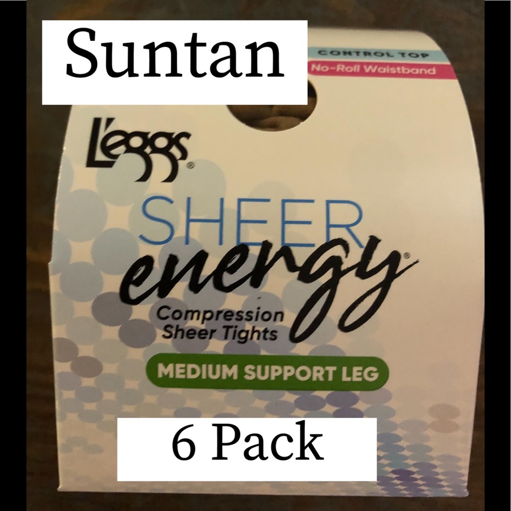 SHEER Energy Suntan Pantyhose 6 pack